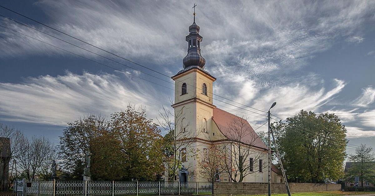 Dzieła sztuki sakralnej — Kościół św. Mikołaja, Miłoszyce. Zdjęcie: Wikimedia Commons.