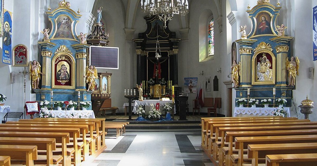 Dzieła sztuki sakralnej — Kościół św. Wawrzyńca, Nowa Słupia. Zdjęcie: Wikimedia Commons.